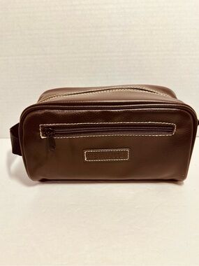 Steve Madden Men's Dopp Toiletry Travel Kit - Brown Faux Leather - New with Tag